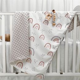 Blankets Swaddling for Boys Girls s born Super Soft Comfy Patterned Minky with Double Layer Dotted Backing 75 x 100cm 220915