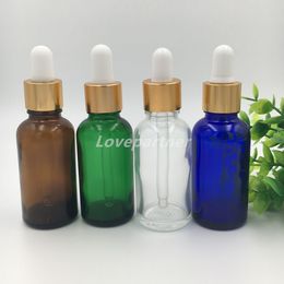 Amber Clear Blue Green Glass Essential Oil Perfume Bottle E Liquid Reagent Pipette Dropper Bottles 30ml