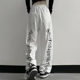 Women's Pants Capris Fernan Hip Hop Letter Print Sweatpants Women Baggy Fashion Oversize Sports Pants Autumn White Trousers Joggers Streetwear 220916