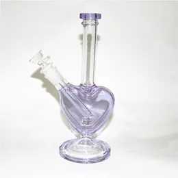 Hookah Heart Shape glass bong pink color dab oil rigs bubbler glass water pipes quartz nails with 14mm slide bowl piece