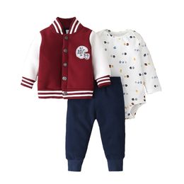 Clothing Sets IYEAL Baby Girl Clothing Set Toddler Boy Clothes Fashion born Bebes Clothes Hooded Jacket CoatRompersPants 3PCS Outfits 220916