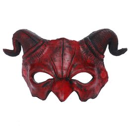 Ram's Horn Demon Mask Cosplay Theme Costume Mask Ball Full Half Face Men Halloween Party Props