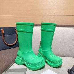 green women knee high boots 22ss autumn winter girls rain boot ladies casual knight sneakers platform runway walking sneaker zapatos mujers