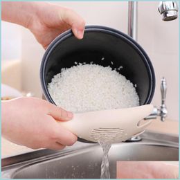 Cooking Utensils Creative Rice Sieve Washing Spoon Plate Colanders Philtres Strainer Kitchen Gadget Cooking Tools Household Sink Food Dhbfs
