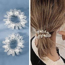 Transparent 5.5CM Hair Accessories Telephone Wire Hair Rope Traceless Hairbands for Girls Headwear