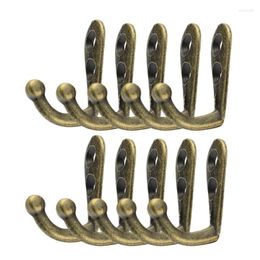 Hooks & Rails 10PCS Cloth Hook Hangers Vintage Bronze Wall Rustic Key Coat Bag Hat Hanger Robe Hanging Rack