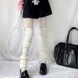 70cm Over Knee Japanese JK Uniform Leg Warmers Korean Lolita Winter Girl Women Knit Boot Socks Pile Up Socks Foot Warming Cover FY3897 WLY935