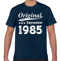 Men's T Shirts Tops Shirt Men Original Since September 1985 Fit Inscriptions Geek Cotton Male Tshirt XXX 5878U