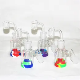 hookahs Glass Reclaim Ash Catcher Handmake Accessories with 5ml silicone container for dab oil rig 14mm ashcatcher