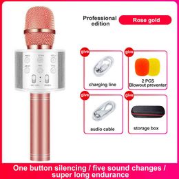 Microphones WS858 portable bluetooth karaoke wireless professional speaker 2 in 1 multifunctional wireless microphone and speaker T220916