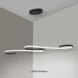 Pendant Lamps Black/White Finished Modern Led Lights For Dining Room Kitchen Bar Acrylic Lamp Fixtures MING