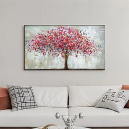 Impressionist Knife Tree of Life Oil Painting 100% Hand Painted Modern Canvas Art Home Wall Decor Pictures for Living Room A 679