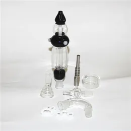 14mm Joint Nector Kits Mini Hookahs Smoking Pipes With Titanium Tip Dab Oil Rigs Straw Glass Dish NC