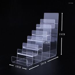 Hooks Clear Plastic Arylic Sun Glasses Holder Wallet Storage Rack Cell Phone Shelf Stand Bathroom Organiser One 7 Tiers Layers