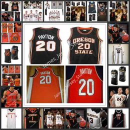 College Basketball Wears College 20 Gary Payton OSU Jerseys Custom Oregon State Beavers College Basketball Jersey 45 A.C. Green 15 Eric Moreland 12 DREW EUBANKS 4 Tr