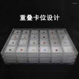 Watch Repair Kits Acrylic Transparent Jewellery Box Pendant Bracelet Display Dust 24 Grid