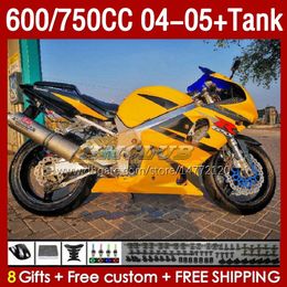 Fairings & Tank For SUZUKI GSXR-600 GSXR750 GSXR600 GSX-R600 04-05 Body 153No.145 GSXR 750CC 600 750 CC GSXR-750 K4 2004 2005 600CC 04 05 OEM Injection Fairing yellow factory