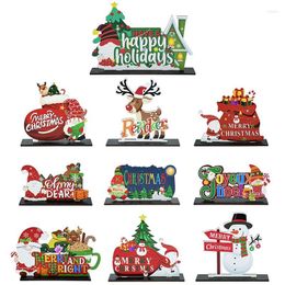 Christmas Decorations Merry Decoration DIY Wood Craft Table Ornament Santa Claus Snowman Navidad Noel Xmas Year Home Party Decor