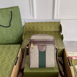 Luxus -Designer Schulter -Crossbody -Taschen Frauen Vintage Ophidia Mobile Messenger Bag Canvas Echt Lederhandtaschen Ladies Tote Tasche Geldb￶rse Have Box 598103