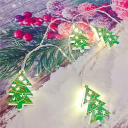 Strings Christmas Light Battery Box Painted Leaves Strawberry Snowman Cactus Holiday Decoration Lights