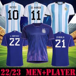 argentina football jersey UK - s-4xL New 2022 Argentina soccer Jerseys 22 23 J.ALVAREZ DYBALA MESSIS DI MARIA KUN MARTINEZ MARADONA football shirt Men women fans player version
