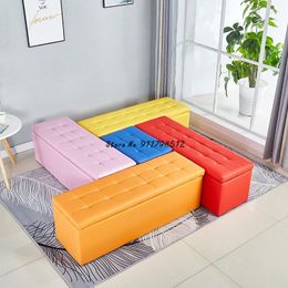 Clothing Storage Store Rest Stool Fitting Room Entrance Shoe Changing Rectangular Leather Sofa Sto