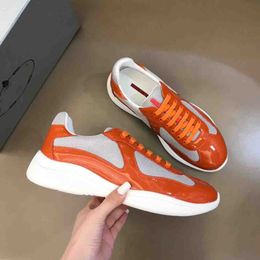 POP Junior low flat Men casual shoes mesh and patent leather high top trainers Americas Cup sneakers Walking Rubber Sole Fabric outdoor fashion