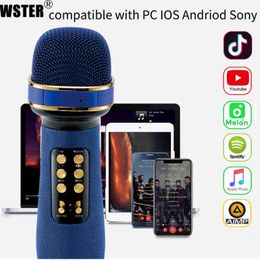 Microphones Wireless Bluetooth Karaoke Microphone 3-in-1 Portable Handheld Karaoke Mic Speaker Christmas Birthday Home Party For Smartphone T220916