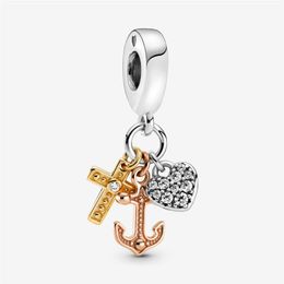 sterling silver anchor charm UK - 100% 925 Sterling Silver Anchor Dangle Charms Fit Original European Charm Bracelet Fashion Women Wedding Engagement Jewelry Access202x