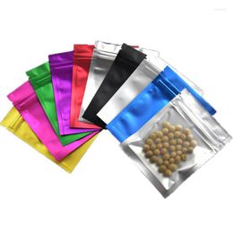Storage Bags 100Pcs/Lot Clear Matte Aluminium Mylar Foil Bag Self Seal Tear Notch Reusable Reclosable Snack Tea Pack Pouches