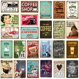 Homemade Pies Retro Metal Painting Italia Tea Fresh Brewed Coffee Poster Vintage Metal Signs Home Decor Pub Cafe Shop Plaque Wall Decorative Plates Size 30X20CM