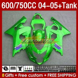 Fairings & Tank For SUZUKI GSXR-600 GSXR750 GSXR600 GSX-R600 04-05 Body 153No.115 GSXR 750CC 600 750 CC GSXR-750 K4 2004 2005 600CC 04 05 OEM Injection Fairing green metal