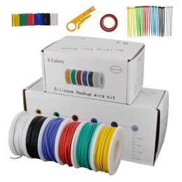 Lighting Accessories Soft Silicone Wire 30/28/26/24/22/20/18AWG Flexible Cable 6 Colors/Box Electrical Copper For DIY Appliances