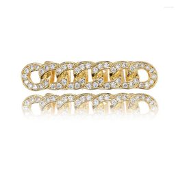 Body Jewellery Other Hip Hop CZ Zircon Paved Bling Iced Out Teeth Grillzs Cuban Chain Bottom Dental Grills For Men Rapper Gold ColorOther