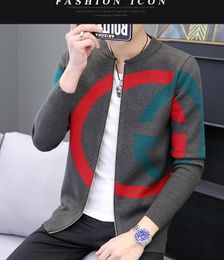 New spring itlay france men's Knitted cardigan sweater coat men's slim fit jacket business casual long sleeves stripe jackets pluz size black Colour