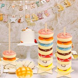 Party Decoration Wooden Donut Holder Wedding Birthday Doughnuts Dessert Display Stand Home Tableware Donuts Racks