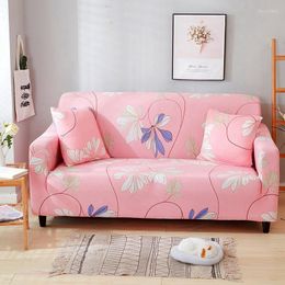 Chair Covers Pink Flower Vintage Dark Printing Sofa Cover Flexible Stretch Fully Wrapped Fabric Machine Washable Slipcover Home Decor