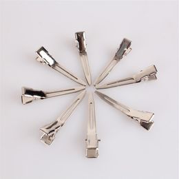 single clips UK - 2018 New Women Single Prong Alligator Clip 45 mm Silver Metal Hair Clips DIY Hair accessories for girls show Whole 200 pieces213l