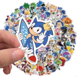 Wall Stickers 100 Pcs Sonic The Hedgehog Waterproof Stickers Graffiti For Diy Sticker On Suitcase Lage Laptop Bicycle Skateboard Drop Dhhjg