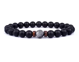 New Volcanic Stone Bracelet for Men Lava Wooden 8mm Beads Bracelet Tibetan Buddha Wrist Chain Women Men Jewelry Gift