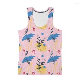 Men's Tank Tops Flower 3d Print Streetwear Men Bodybuilding Vest Harajuku Sleeveless Fitness Shirts Clothing Summer Christmas Clothes