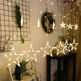 Strings 2.5M Christmas LED Lights AC 220V Romantic Fairy Star Curtain String Lighting For Holiday Wedding Valentine's Day Decoration