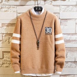 Men s Sweaters Korean Fashion Long Sleeve Shirts Cashmere Autumn Clothing Men Streetwear Slim Fit Wool Pullover 220916