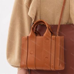 Brown Leather Woody Totes Designer Bags Women Luxury Handbags 2 Size Crossbody Bag Big Shopping Tote For Woman Shoulder Bags Shopper Purses