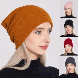 New Fashion Women Knitted Beanies 14 Colour Knit Wool Hats Autumn Winter Lovers Hat Warm Simple Knitting Hat Bonnet For Men Female