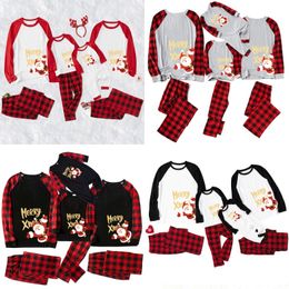 Christmas Matching Pajamas Set Home Clothing Red/Black Women/Men/Kids/Couples Loungewear Sleepwear