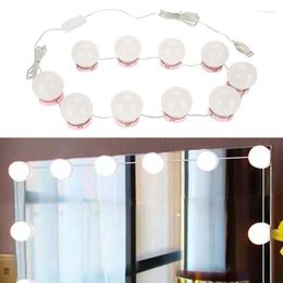 Compact Mirrors 10 LED Bulbs Vanity Makeup Mirror Light Lamp Kit Cosmetic Bulb Adjustable Make Up Brightness Lights