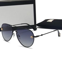 2022 Brand designer sunglasses little bee fashion new metal large frame Sunglasses retro men and women high-end glasses UV400250k