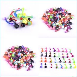 Navel Bell Button Rings Rainbow Colour Acrylic Navel Nail Jewellery Men Women Polychromatic Ring Fashion Body Piercing Or Dhseller2010 Dhqub