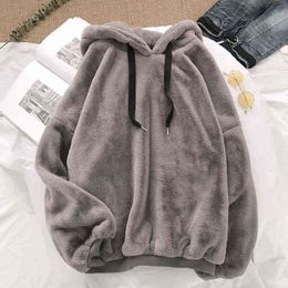 Men's Hoodies Autumn and Winter Fleece Hooded Sweater Ins Loose Couple Long-sleeved Warm Double-sided Plush Jacket Casual Warm Top Fashion